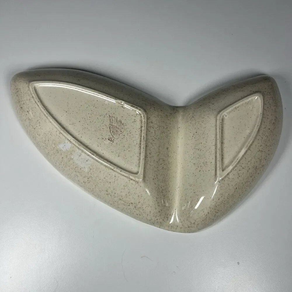 Vintage Mid-Century Red Wing Pottery Bob White  Boomerang,  Divided Serving Dish